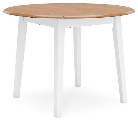 Gesthaven Natural/White Dining Table and 4 Chairs by Ashley at Eve Furniture