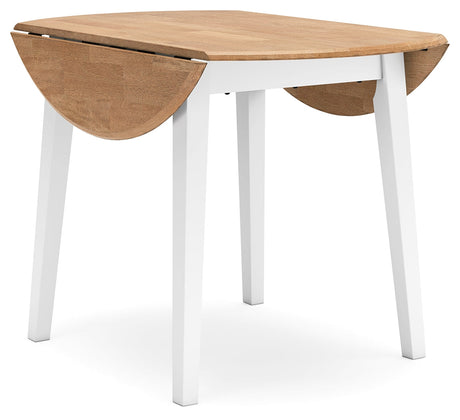 Gesthaven Natural/White Dining Table and 4 Chairs by Ashley at Eve Furniture
