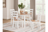 Gesthaven Natural/White Dining Table and 4 Chairs by Ashley at Eve Furniture