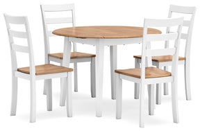 Gesthaven Natural/White Dining Table and 4 Chairs by Ashley at Eve Furniture