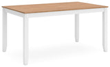 Gesthaven Natural/White Dining Table with 4 Chairs and Bench by Ashley at Eve Furniture