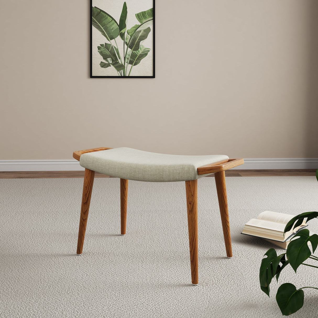 Geta Ottoman in Barley and Antique Walnut by Manhattan Comfort at Eve Furniture