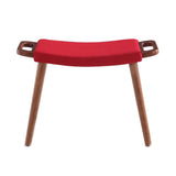 Geta Ottoman in Red and Antique Walnut by Manhattan Comfort at Eve Furniture