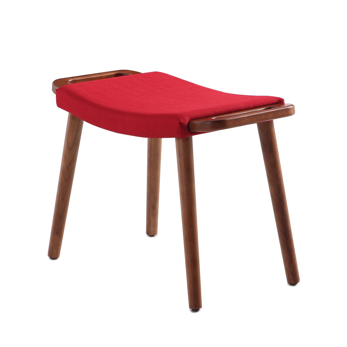 Geta Ottoman in Red and Antique Walnut by Manhattan Comfort at Eve Furniture