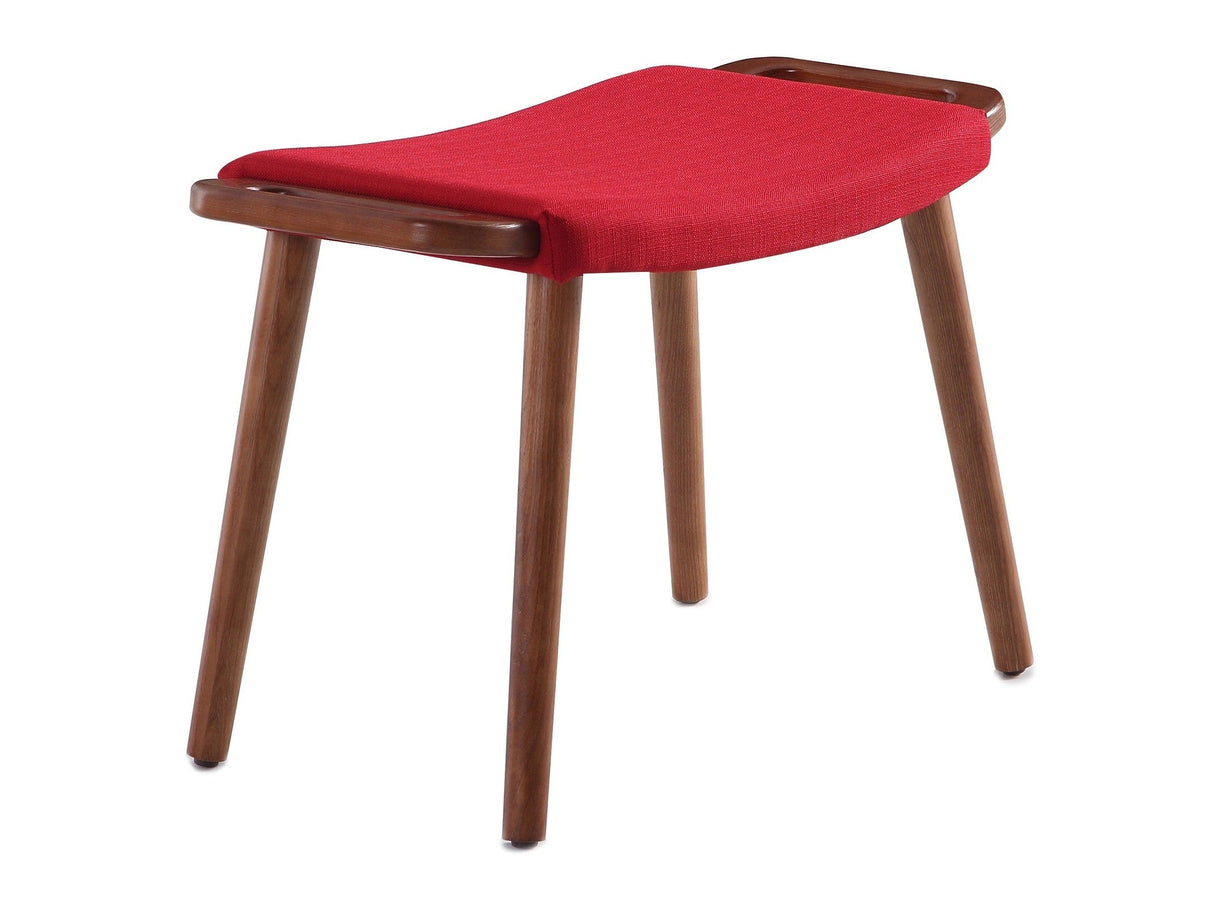 Geta Ottoman in Red and Antique Walnut by Manhattan Comfort at Eve Furniture