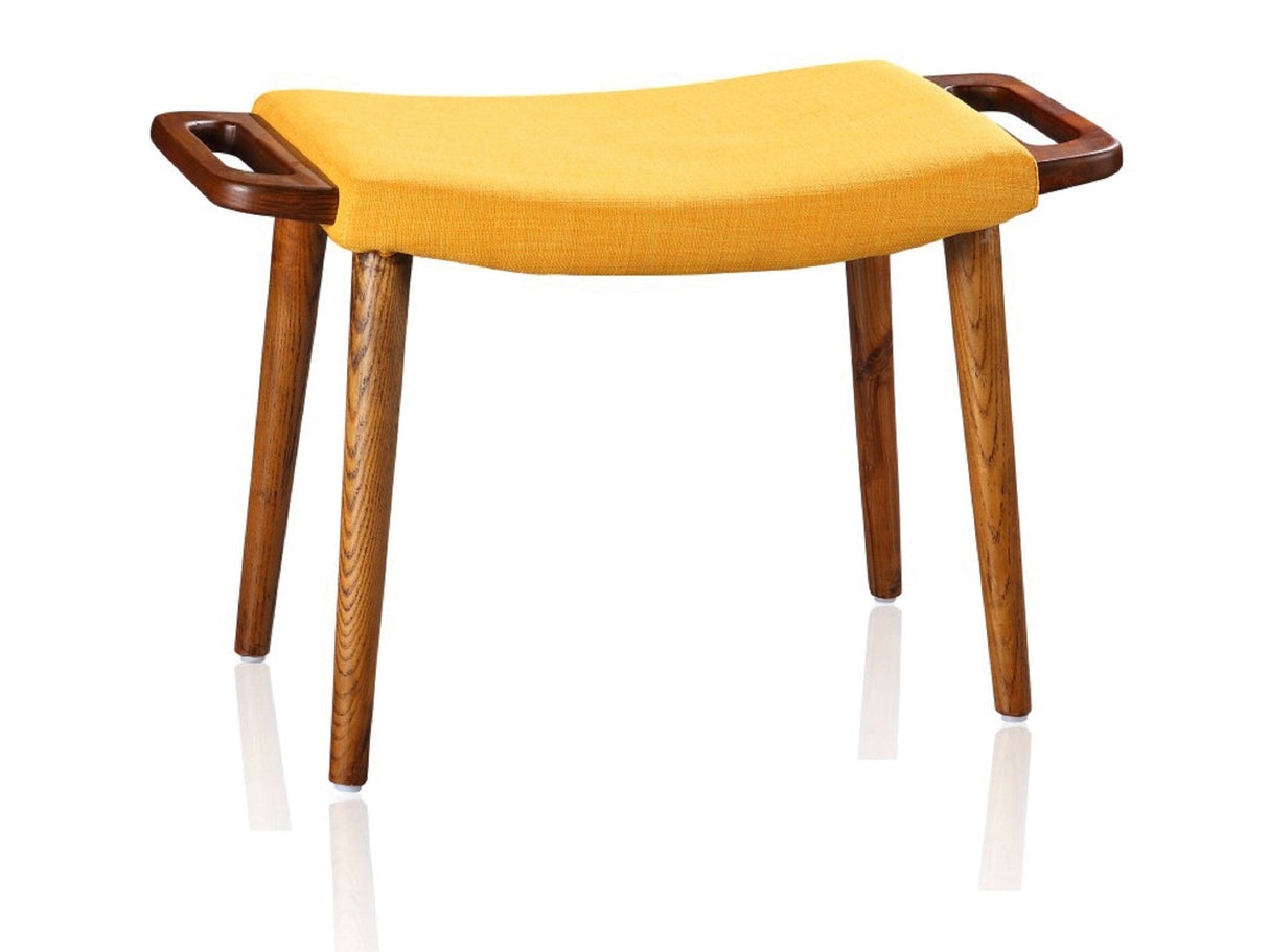 Geta Ottoman in Yellow and Antique Walnut by Manhattan Comfort at Eve Furniture