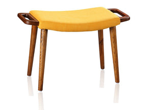 Geta Ottoman in Yellow and Antique Walnut by Manhattan Comfort at Eve Furniture