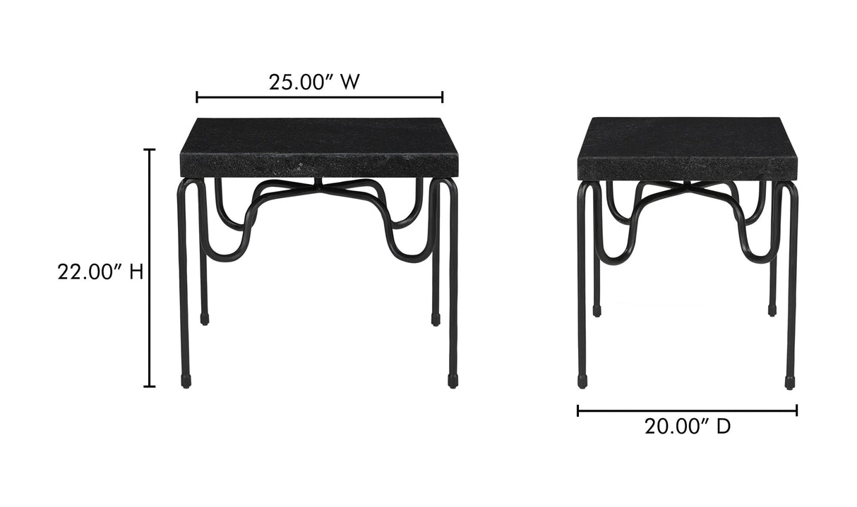 Getty Side Table Black Granite by Moe's Home at Eve Furniture