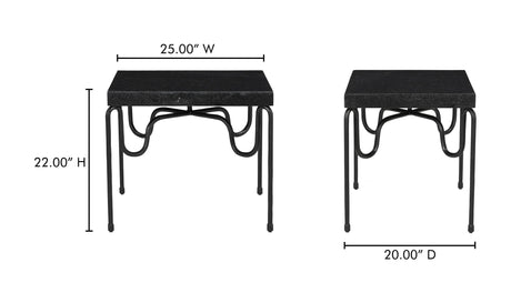 Getty Side Table Black Granite by Moe's Home at Eve Furniture