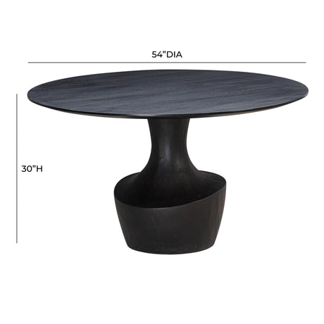 Gevra Black Acacia & Faux Plaster 54" Round Dining Table by TOV Furniture at Eve Furniture