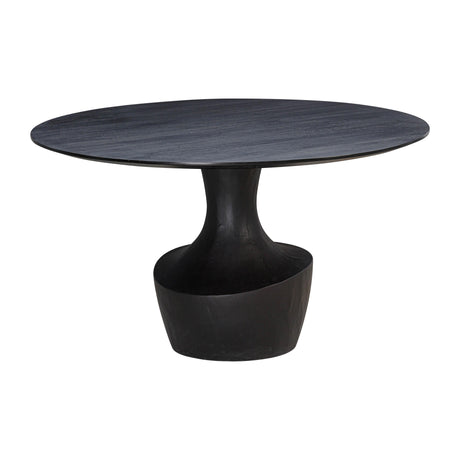 Gevra Black Acacia & Faux Plaster 54" Round Dining Table by TOV Furniture at Eve Furniture