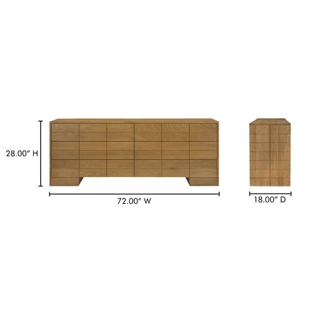 Gia Brown 6 Drawer Dresser by MOES at Eve Furniture