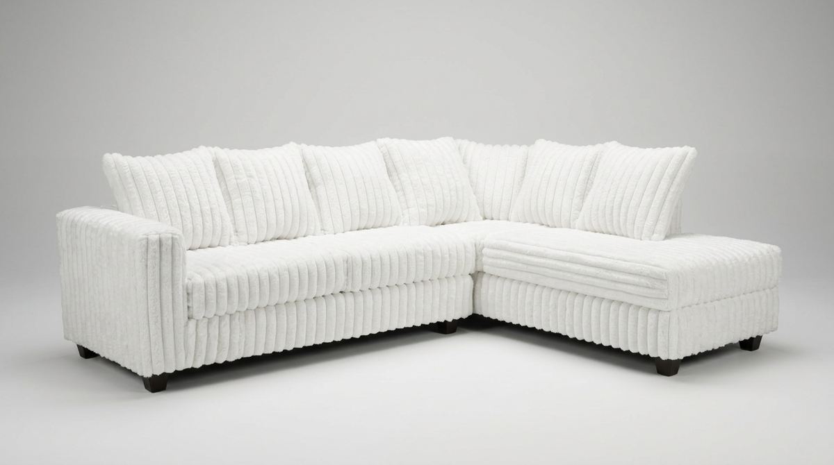 Gia Eggshell White Right Arm Facing (RAF) Sectional