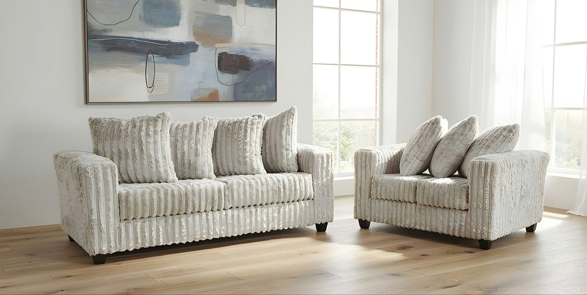 Gia Silver Sofa & Loveseat by New Era Innovations at Eve Furniture
