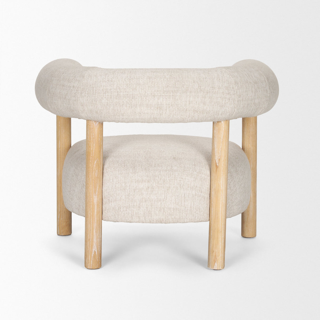 Gianna Open Back Light Brown Wood w/ Oatmeal Fabric Accent Chair by Mercana at Eve Furniture