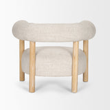 Gianna Open Back Light Brown Wood w/ Oatmeal Fabric Accent Chair by Mercana at Eve Furniture