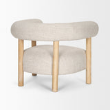 Gianna Open Back Light Brown Wood w/ Oatmeal Fabric Accent Chair by Mercana at Eve Furniture