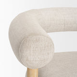 Gianna Open Back Light Brown Wood w/ Oatmeal Fabric Accent Chair by Mercana at Eve Furniture