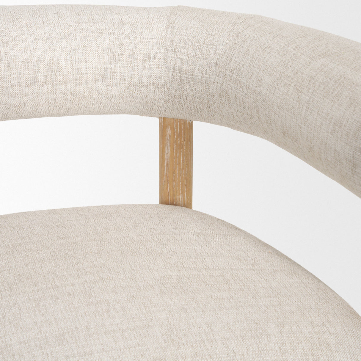 Gianna Open Back Light Brown Wood w/ Oatmeal Fabric Accent Chair by Mercana at Eve Furniture