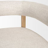 Gianna Open Back Light Brown Wood w/ Oatmeal Fabric Accent Chair by Mercana at Eve Furniture