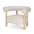 Gianna Open Back Light Brown Wood w/ Oatmeal Fabric Accent Chair by Mercana at Eve Furniture