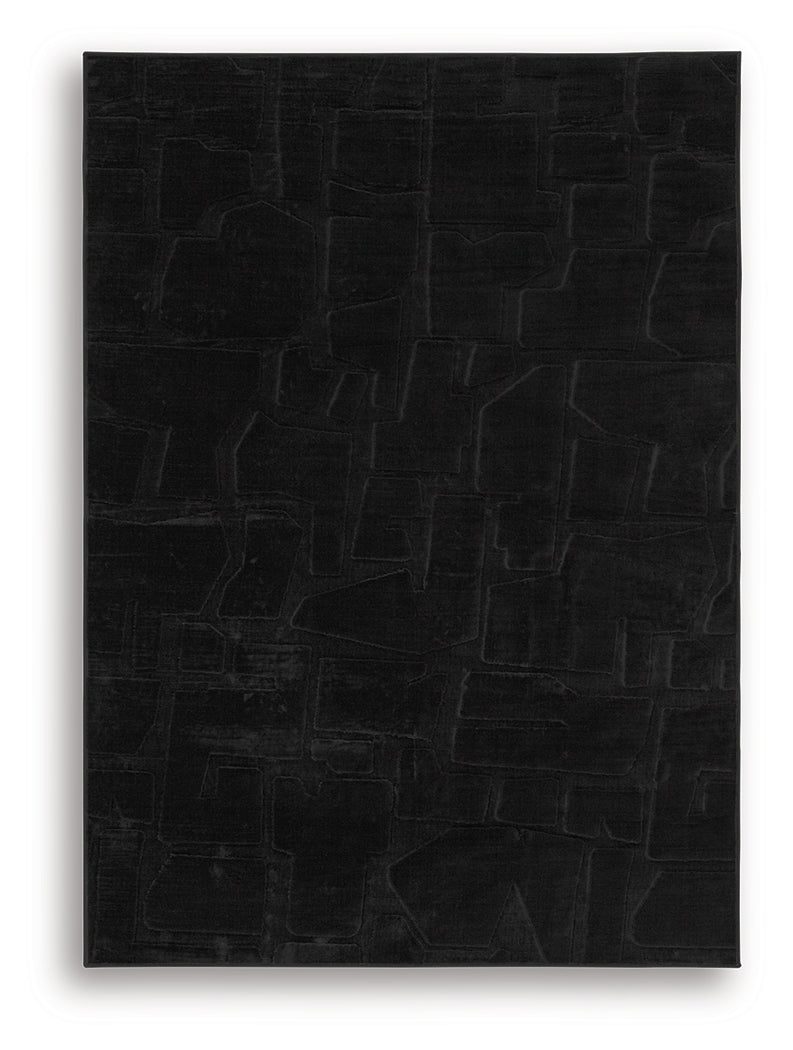 Gibbswell Black Washable Medium Rug by Ashley at Eve Furniture