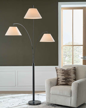 Gibbswellner Black Arc Lamp by Ashley at Eve Furniture