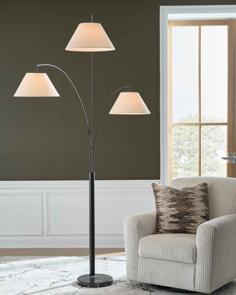 Gibbswellner Black Arc Lamp by Ashley at Eve Furniture
