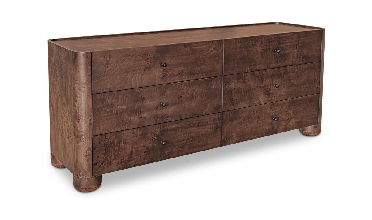 Gibson 6 Drawer Dresser Dark Brown by Moe's Home at Eve Furniture