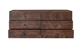 Gibson 6 Drawer Dresser Dark Brown by Moe's Home at Eve Furniture