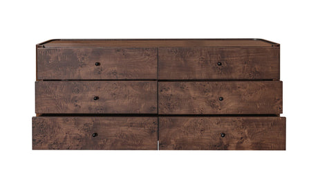 Gibson 6 Drawer Dresser Dark Brown by Moe's Home at Eve Furniture