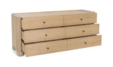 Gibson 6 Drawer Dresser Natural by Moe's Home at Eve Furniture