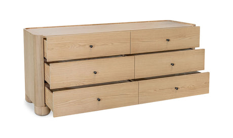 Gibson 6 Drawer Dresser Natural by Moe's Home at Eve Furniture