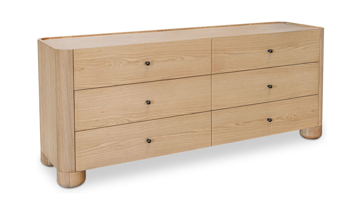 Gibson 6 Drawer Dresser Natural by Moe's Home at Eve Furniture