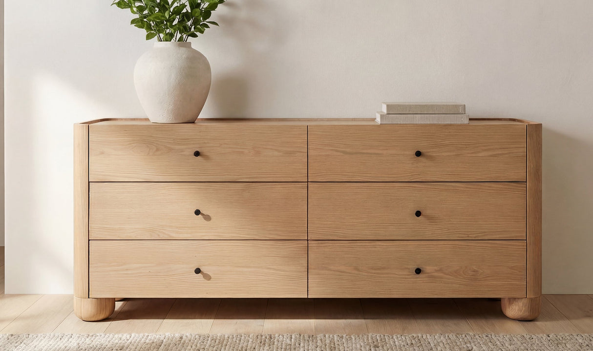 Gibson 6 Drawer Dresser Natural by Moe's Home at Eve Furniture