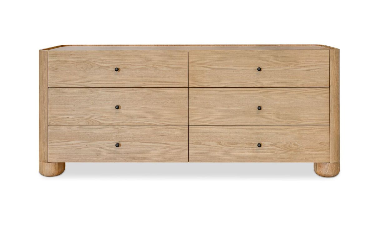 Gibson 6 Drawer Dresser Natural by Moe's Home at Eve Furniture