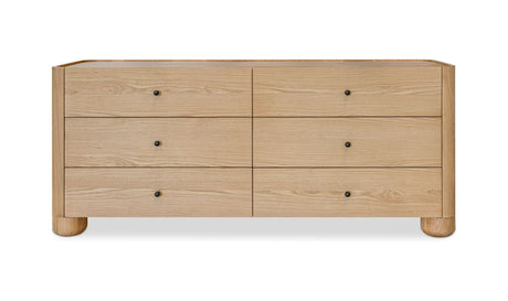 Gibson 6 Drawer Dresser Natural by Moe's Home at Eve Furniture