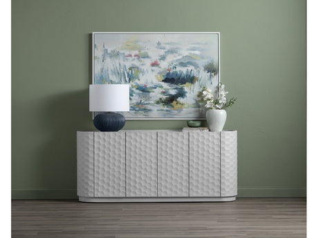 Gibson White Four-Door Sideboard by Crestview at Eve Furniture