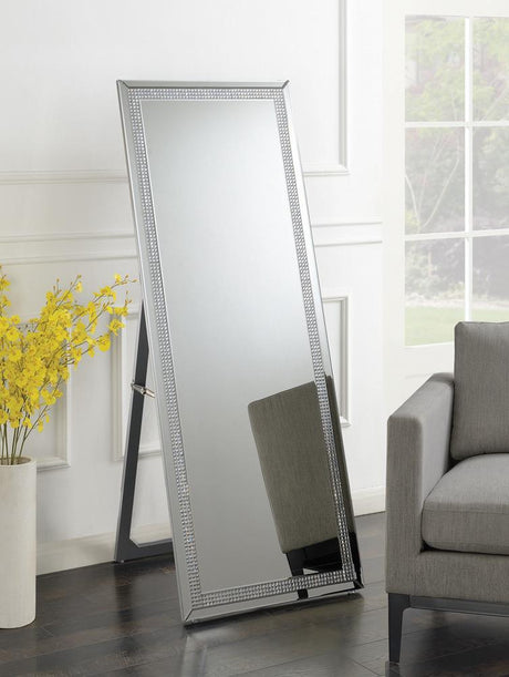 Giddish Silver Cheval Floor Mirror by Coaster at Eve Furniture
