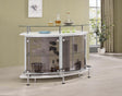 Gideon Crescent Shaped Glass Top Bar Unit with Drawer by Coaster at Eve Furniture