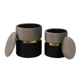 Gigi Grey Storage Ottomans - Set of 2 by TOV Furniture at Eve Furniture