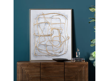 Gilded Lines Gold/Gray Canvas by Crestview at Eve Furniture