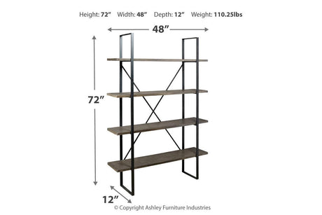 Gilesgrove Black/Gray Bookcase by Ashley at Eve Furniture