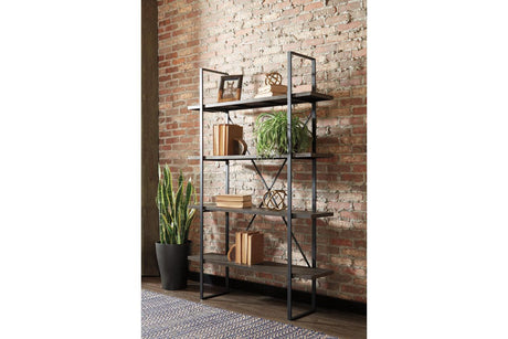 Gilesgrove Black/Gray Bookcase by Ashley at Eve Furniture