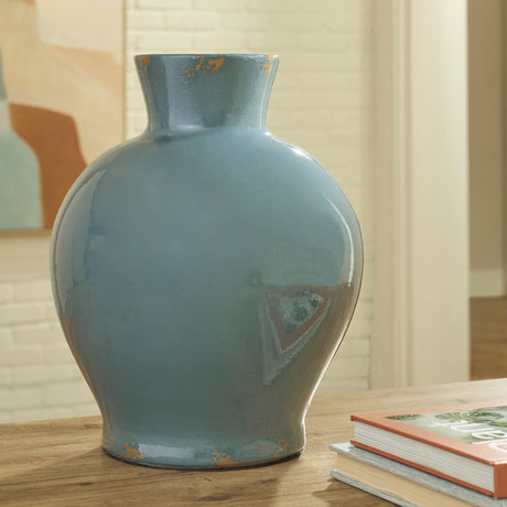 Giliburgh Antique Blue Vase by Ashley at Eve Furniture