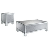 Gillian Silver 2-Piece Mirrored Coffee and End Table Set by Coaster at Eve Furniture