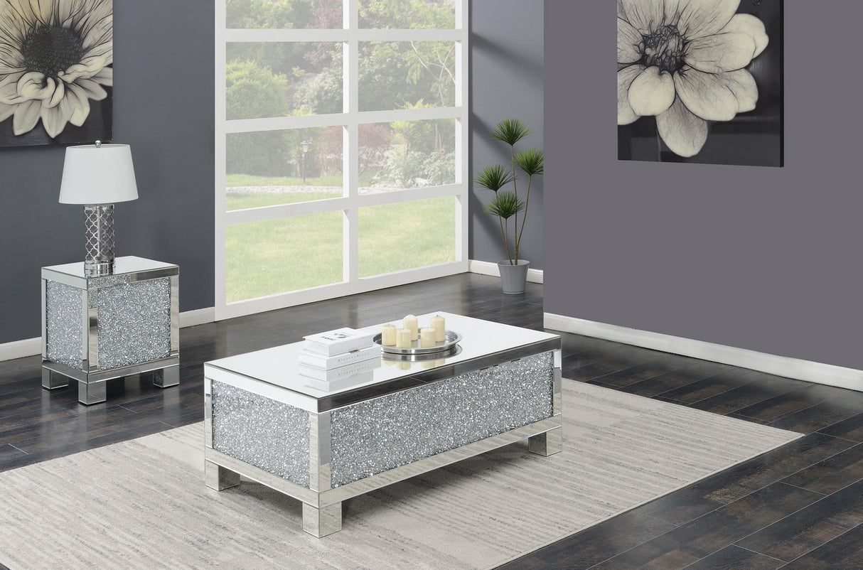 Gillian Silver 2-Piece Mirrored Coffee and End Table Set by Coaster at Eve Furniture