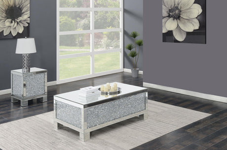 Gillian Silver 2-Piece Mirrored Coffee and End Table Set by Coaster at Eve Furniture