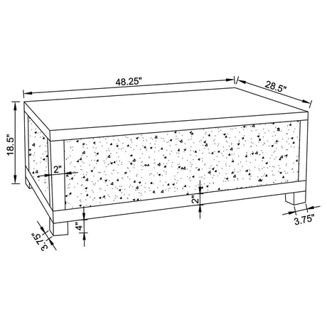 Gillian Silver 3-Piece Mirrored Coffee and End Table Set by Coaster at Eve Furniture