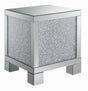 Gillian Silver/Clear Mirror Square End Table by Coaster at Eve Furniture